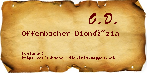 Offenbacher Dionízia névjegykártya